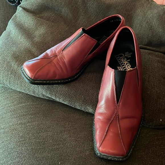 RIEKER ANTISTRESS RED LEATHER SHOES Size 40 US - Picture 1 of 8